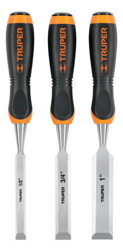 Juego De 3 Formones Mango Comfort Grip Truper 17759 Jft-3
