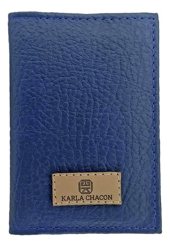 Tarjetero Mini Billetera Delgada Pequeña Unisex Karla Chacon Color Azul Oscuro