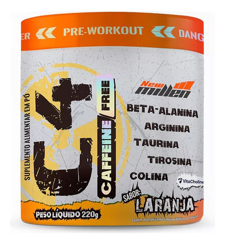 C4 Caffeine Free 220g - New Millen (pré Treino Sem Cafeína) Sabor Laranja