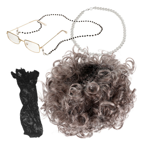 Conjunto De Perucas Da Vovó Para Óculos De Sol De Cosplay