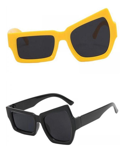 2 Gafas De Sol De Fiesta Vintage Asimétricas Para Hip Hop