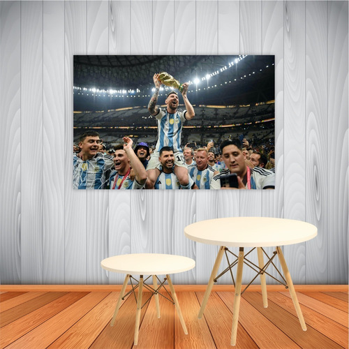 Vinilo Mural Argentina Campeon Mundial Messi 150 X 100 Cm