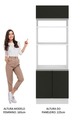 Gabinete Bajo Cocina Madesa G2375573GL color blanco/negro