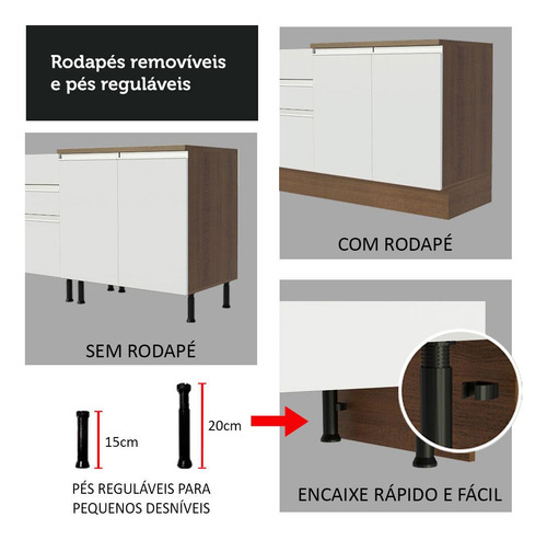 Cocina Integral Glamy 2 40 Metros 07 Marrón Blanco Madesa Grgl2400076e