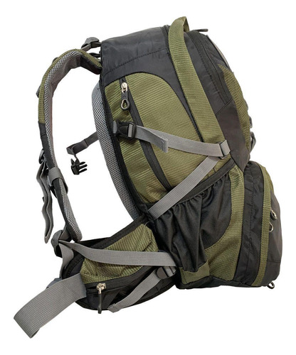 1440 - Mochila Crampon 40 - Verde Com Preto Pontilhado