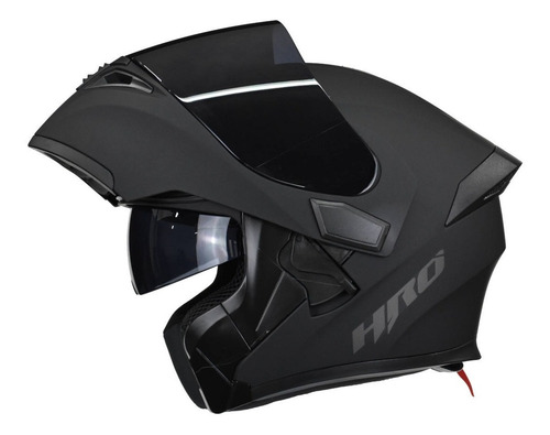 Imagen 3 de 7 de Casco Para Moto Abatible Hro 3400dv Solid Negro Mate S/l