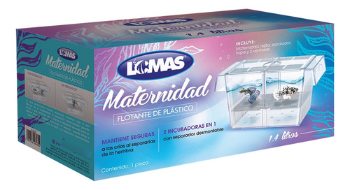 Maternidad Doble Flotante 1.4 Litros Lomas Peces Acuario