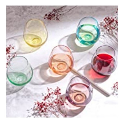 Juego De Copas De Vino Sin Tallo Joyjolt Hue. Grande, 15 Onz