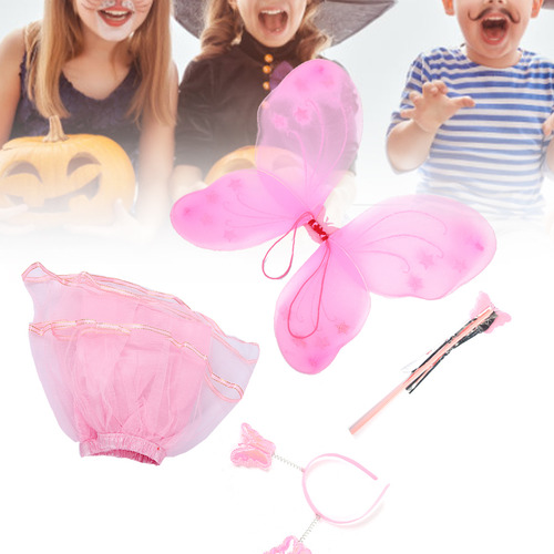Conjunto De Disfraz De Hada Con Alas, Diadema Y Falda Para N