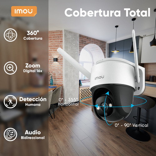 Imou Kit Videovigilancia 4 Cámaras Ip De 4mp Ptz Wifi Ipc-s41fen Cruiser Se+ / Micrófono Altavoz Y Visión Nocturna 24/7 + Grabación Continua En Disco Duro 3tb + Dvr Turbo Hd 8mp 4k (ids-7204huhi-m1/s)