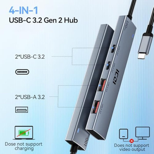 Iczi - Hub Usb C, Divisor Usbc De 10 Gbps Para