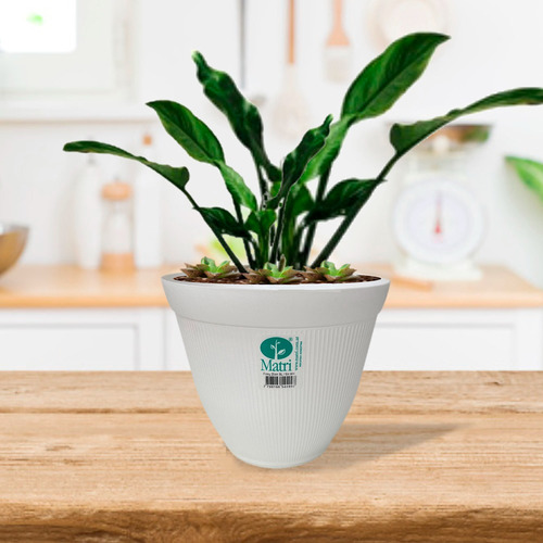 Maceta Matri Linea Finny 30 Para Plantas - Diseño Elegante Gris Finny