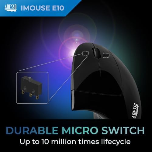 Adesso Imouse E10 Ratão Sem Fio Rf Óptico Ergonômico De