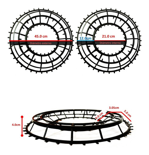 Imagen 3 de 3 de 10 Piezas Base Armazon Para Corona Navideña