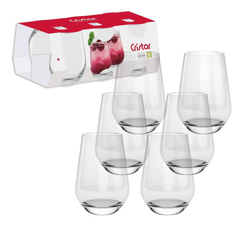 Juego de 6 vasos de colores translúcidos Sicilia Long Drink de 463 ml