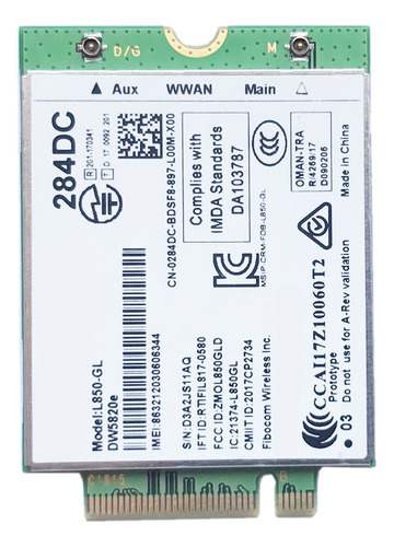 Y Módulo De Tarjeta Dw5820e L850-gl Lte 4g 0284dc 284dc