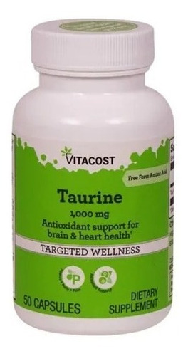 Taurina 1000mg 50 Cápsulas Vitacost 