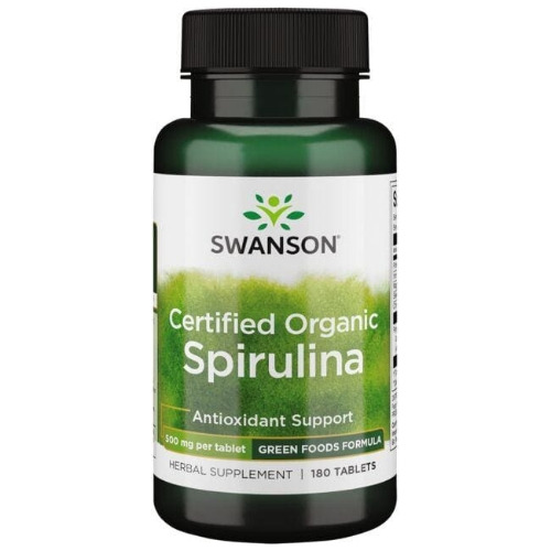 Swanson Certified Organic Spirulina 500mg 180 Tabletas 