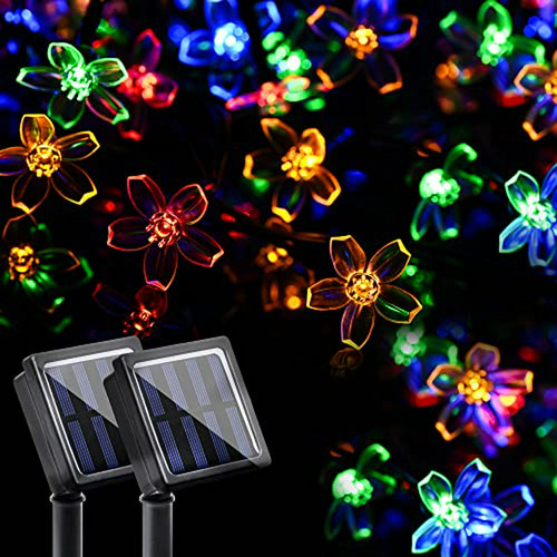 Luces Solares Florales 100 Leds - Multicolor