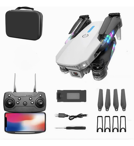 Mini Drone Plegable Camara Video Hd Wifi App Control E88dpro Gris