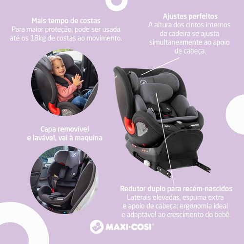 Cadeira Spinel Authentic Graphite Isofix Giro 360 Maxi Cosi