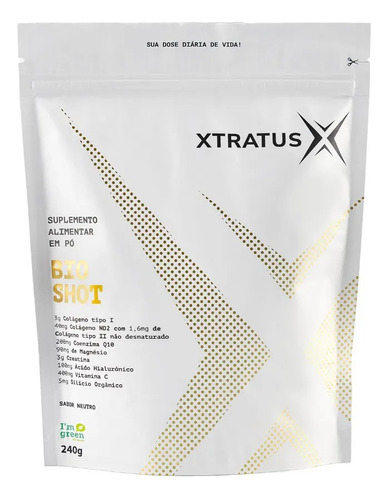 Xtratus Bio Shot 240g - Suplemento Colageno, Creatina E Mais Sabor Neutro