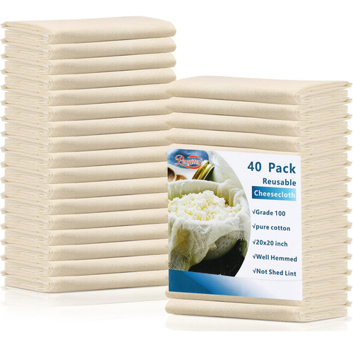 Paos De Queso Reutilizables 20x20 Pulgadas - 40 Piezas