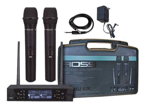 Microfono Inalambrico Uhf Ross Mu626 Doble De Mano - Cuo
