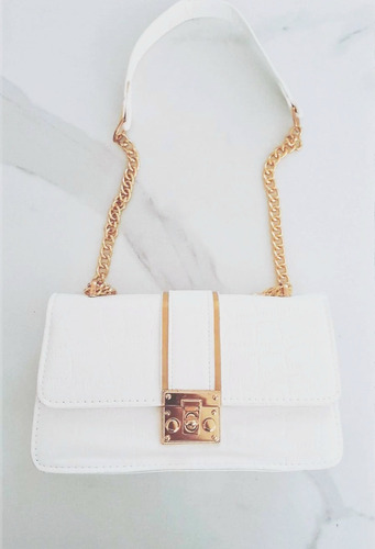 Cartera Mini Bag White & Gold