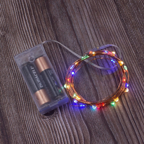 Imagen 2 de 5 de Luces Serie Navideña 30 Micro Led 3m Multicolor Cobre Led