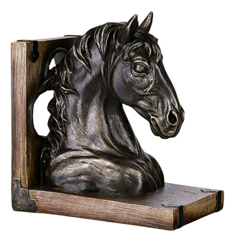 . Caballo Cabeza Estatua Sujetalibros Estatuilla Animal
