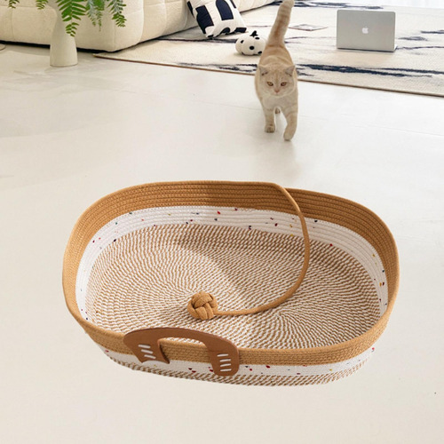 Cama Tejida Para Gatos, Cómoda Y Rascadora Para Medio
