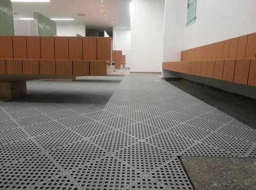 Imagen 2 de 2 de Baldosa Gris Piso Encastre Semi Rigido Pvc Antideslizante