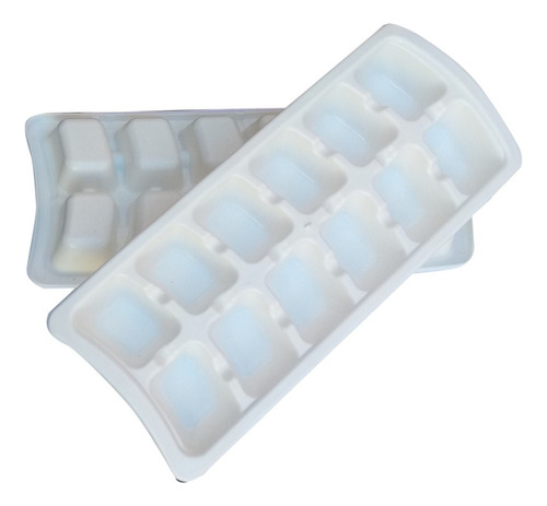 Cubeteras Plasticas Hielo Flexible Apilable Pack 2 Unid. Color Blanco