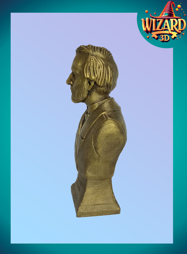 Busto Juan B. Alberdi - Pintado - Imp 3d Pedestal Bronce