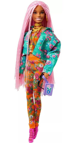 Imagem 4 de 7 de Barbie Extra 2021 Afro 10 Negra Cabelo Rosa Lançamento