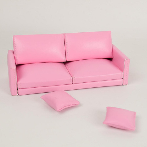 Sofá De Lujo En Miniatura Para Casa De Muñecas, Rosa