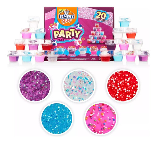 Slime Elmers Gue Hecho Kit Party Pack X 20 Piezas + Toppings