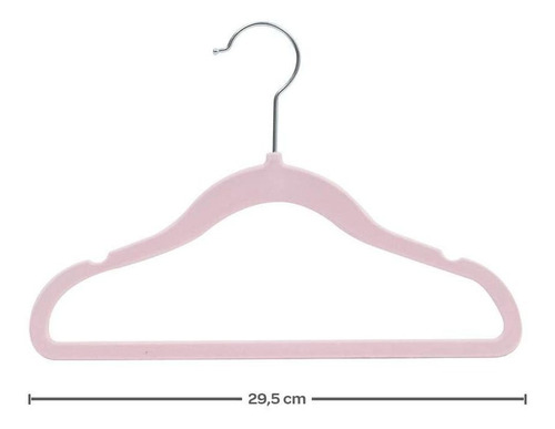 Imagem 2 de 8 de Kit Com 5 Cabides Infantil De Veludo Rosa Buba