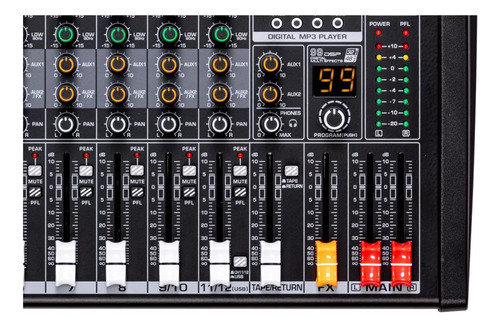Onax Pro Sr12 Consola Mezcladora De Audio 12 Canales.