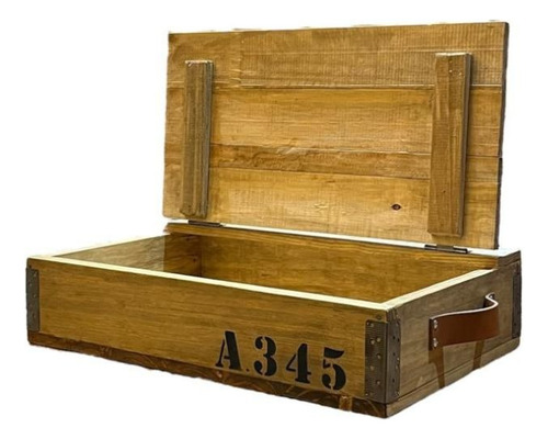 Cajón De Madera Con Tapa Y Esquineros A.345 (Usado)