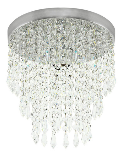 Lustre Manucrillic Cristal Redondo Sala Quarto Corredor