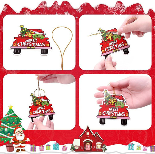 Adornos Colgantes De Madera Para Árbol De Navidad Decoraci