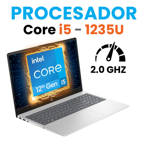 Laptop Hp 15.6 Core I5 12th 16gb Ram 512gb Ssd + Maletín Plateado