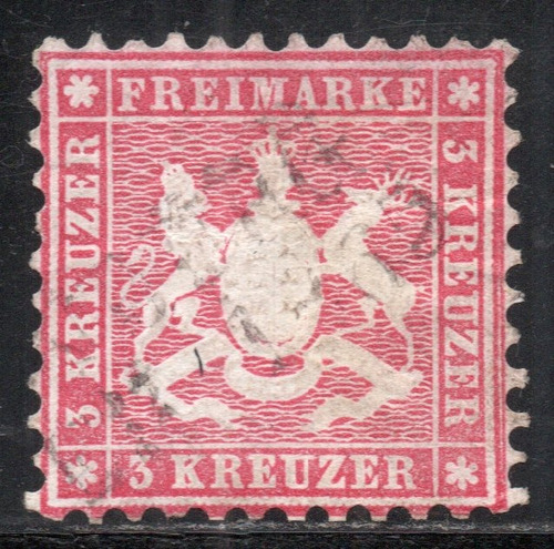 Wurtemberg (alemania) Sello Escudo De Armas X 3 K. Año 1863 