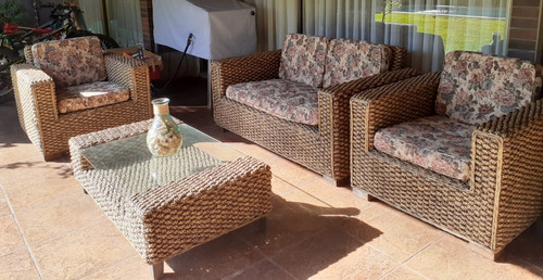 Mueble De Terraza Rattan Natural 4 Piezas