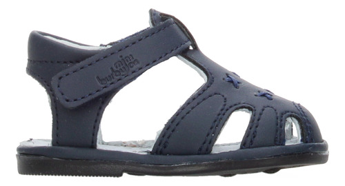 Sandalia Mini Burbujas Azul Marino Ajuste Velcro Para Niño