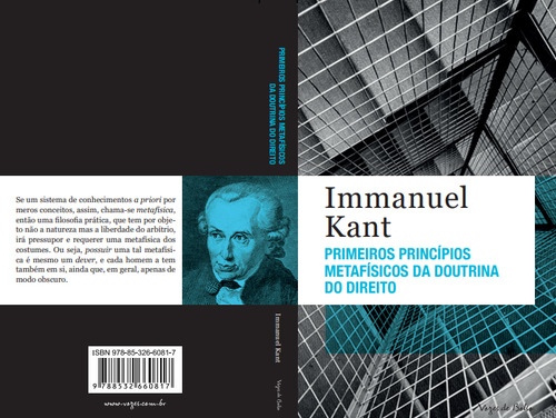 Primeros principios metafísicos de la doctrina del derecho, de Kant, Immanuel. Vozes de Bolso Editora Vozes Ltda. Editora Vozes Ltda., tapa blanda en portugués, 2019