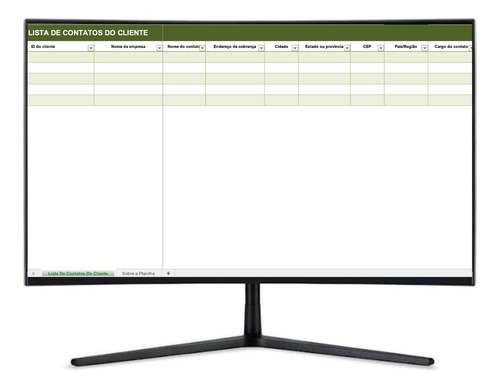Planilha Lista Basica De Contatos De Clientes Em Excel