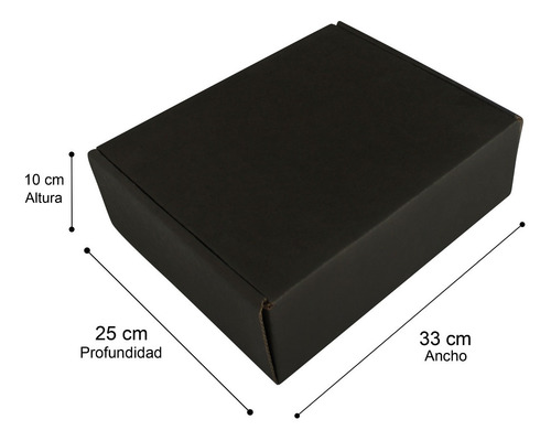 120 Mailbox 33x25x10 Cm Caja De Envíos Color Negro